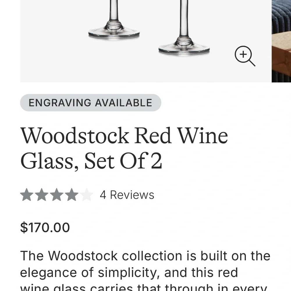Simon Pearce Woodstock Collection Red Wine glasses- Set of 2